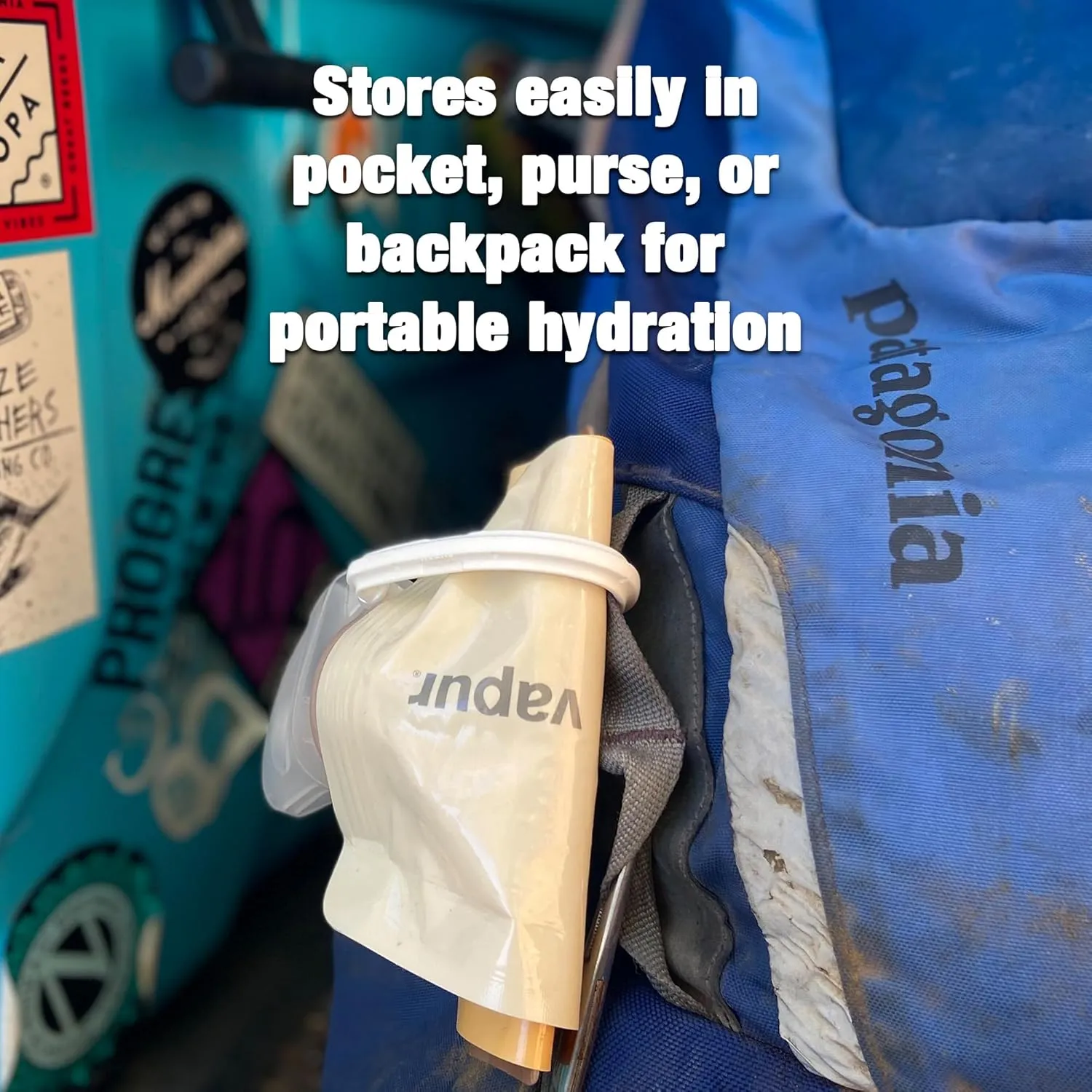 Vapur Collapsible Water Bottle With Carabiner, Compact Bottle Folds Flat For Hydration On The Go, Ideal for Traveling, Hiking or Camping, 23 Ounce, Magenta, Pack of 1