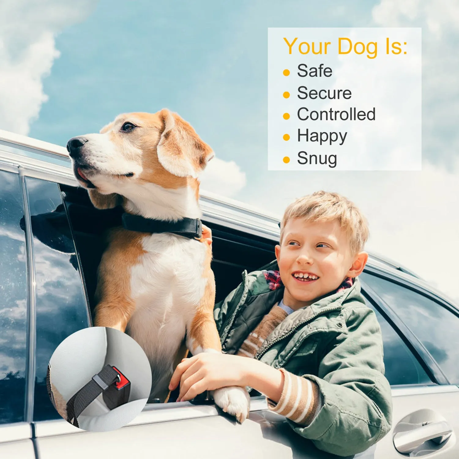 Vehicle Dog Safety Seat Belt Leash 2 pack