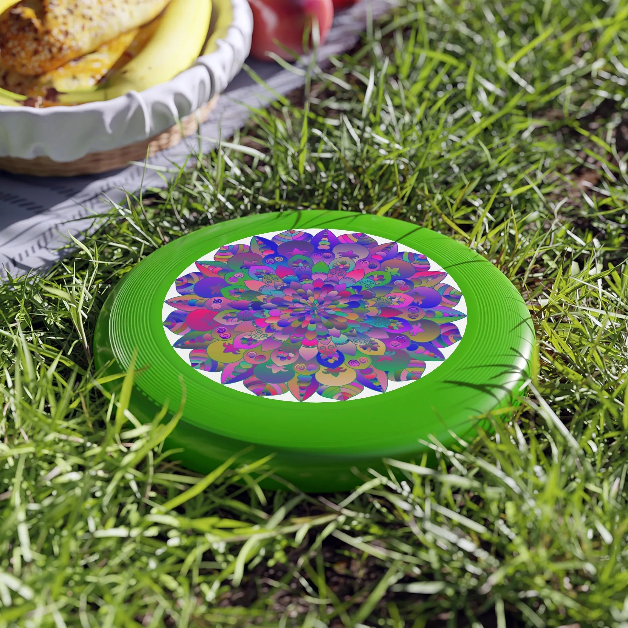Vibrant Mandala Frisbee: Psychedelic Fun