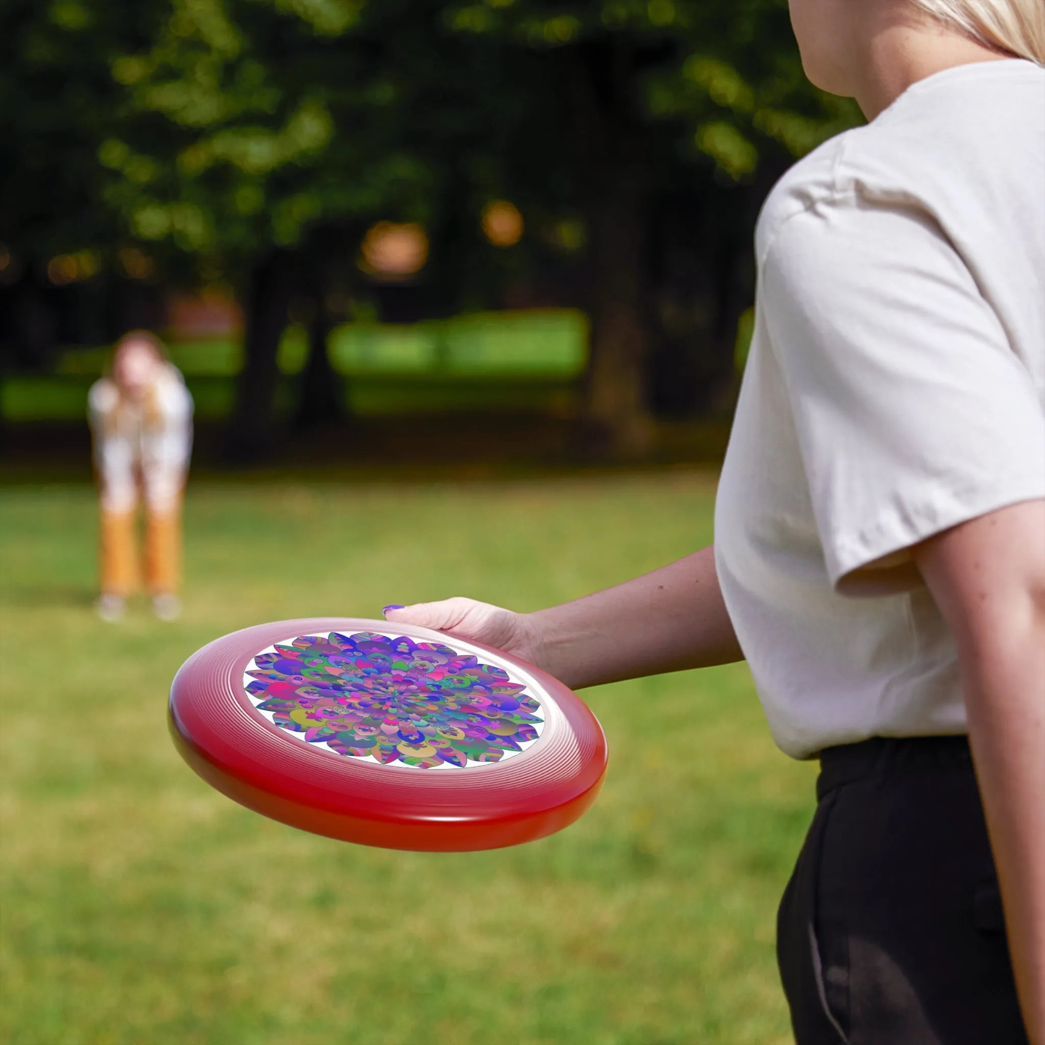 Vibrant Mandala Frisbee: Psychedelic Fun