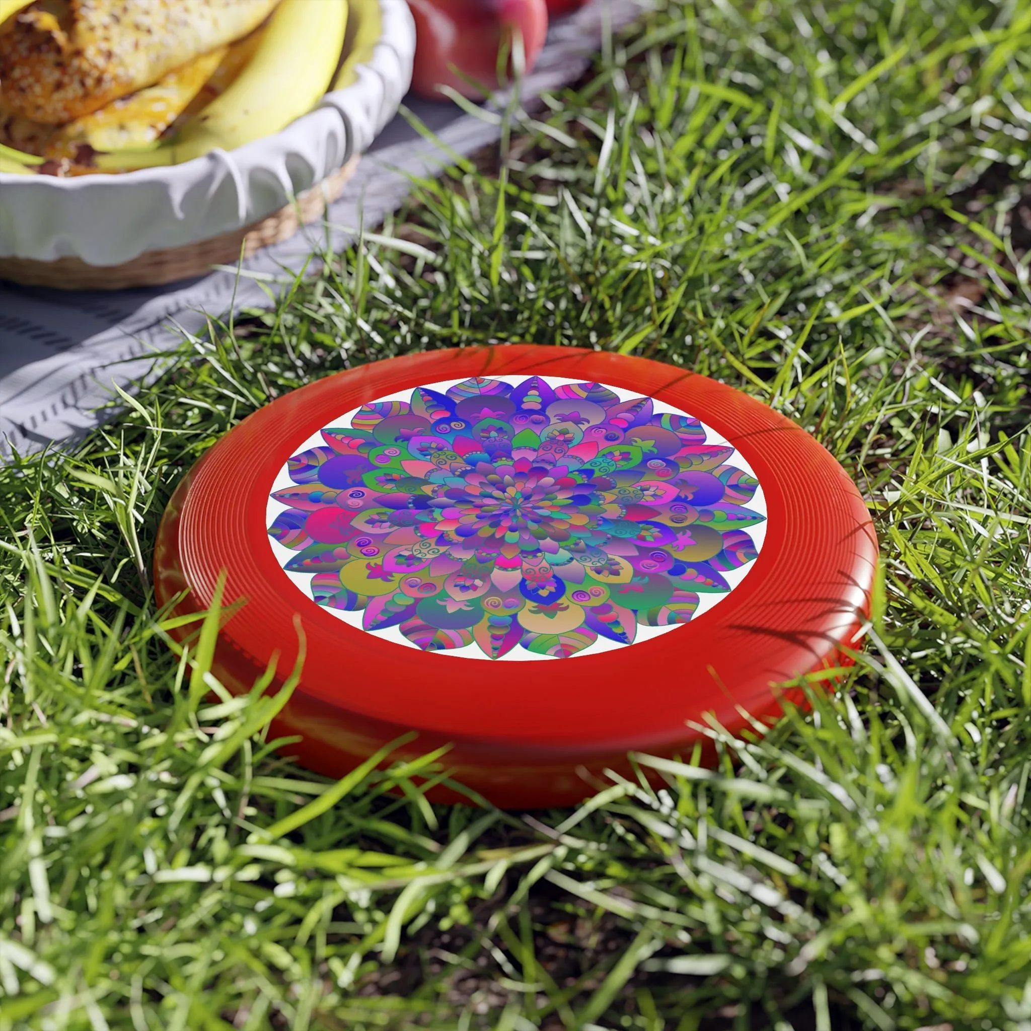 Vibrant Mandala Frisbee: Psychedelic Fun