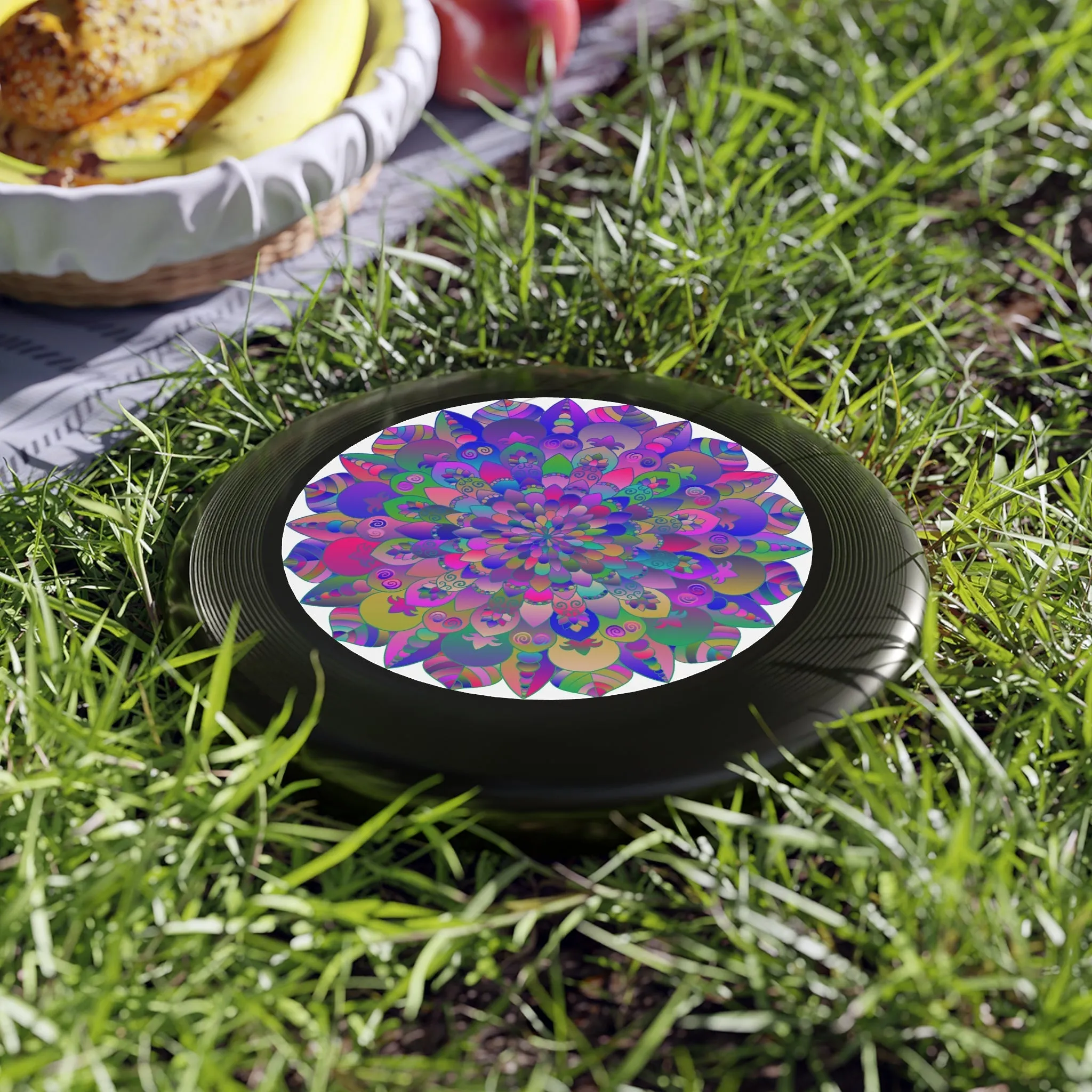 Vibrant Mandala Frisbee: Psychedelic Fun