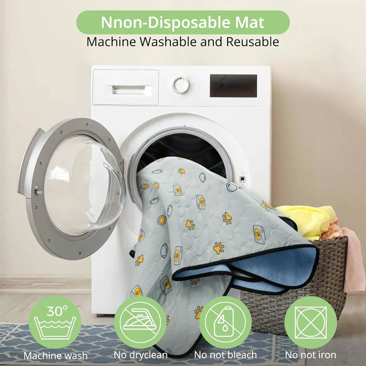 Washable Pee Pads for Dogs, Reusable Puppy Pads, Absorbent Puppy Pads, Slip Resistant Waterproof Pet Training Pads for Couch, Crate, Potty Training (2, 31"*36")
