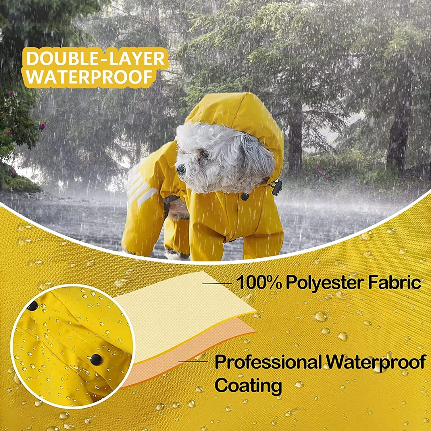Waterproof Reflective Small Dog Raincoat