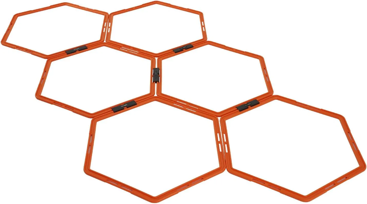 Yes4All Hex Agility Rings/Speed Rings with Carrying Bag  Hexagon Rings, Agility Hurdles for Agility Footwork Training